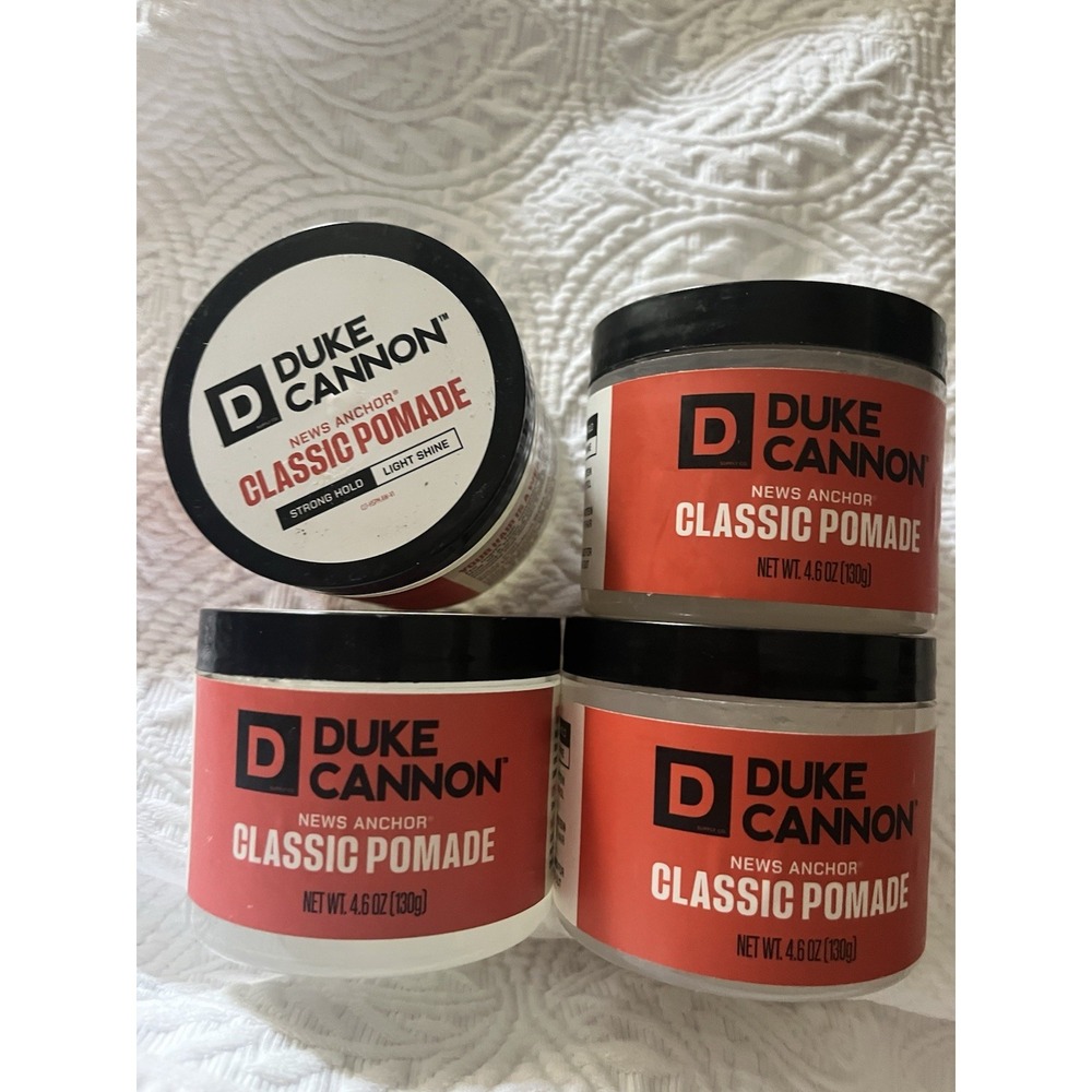 Lot of 4 Duke Cannon Supply Co. News Anchor Classic Hair Pomade Light Shine